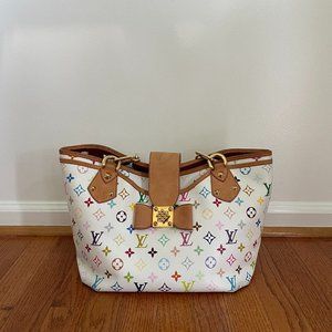 Louis Vuitton white medium size handbag. Rarity, prestige and status symbol.